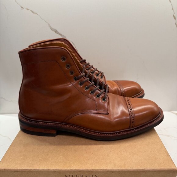 Meermin Cognac Shell Cordovan 9 eyelet Boots 7.5UK - 8.5US - Picture 5 of 7